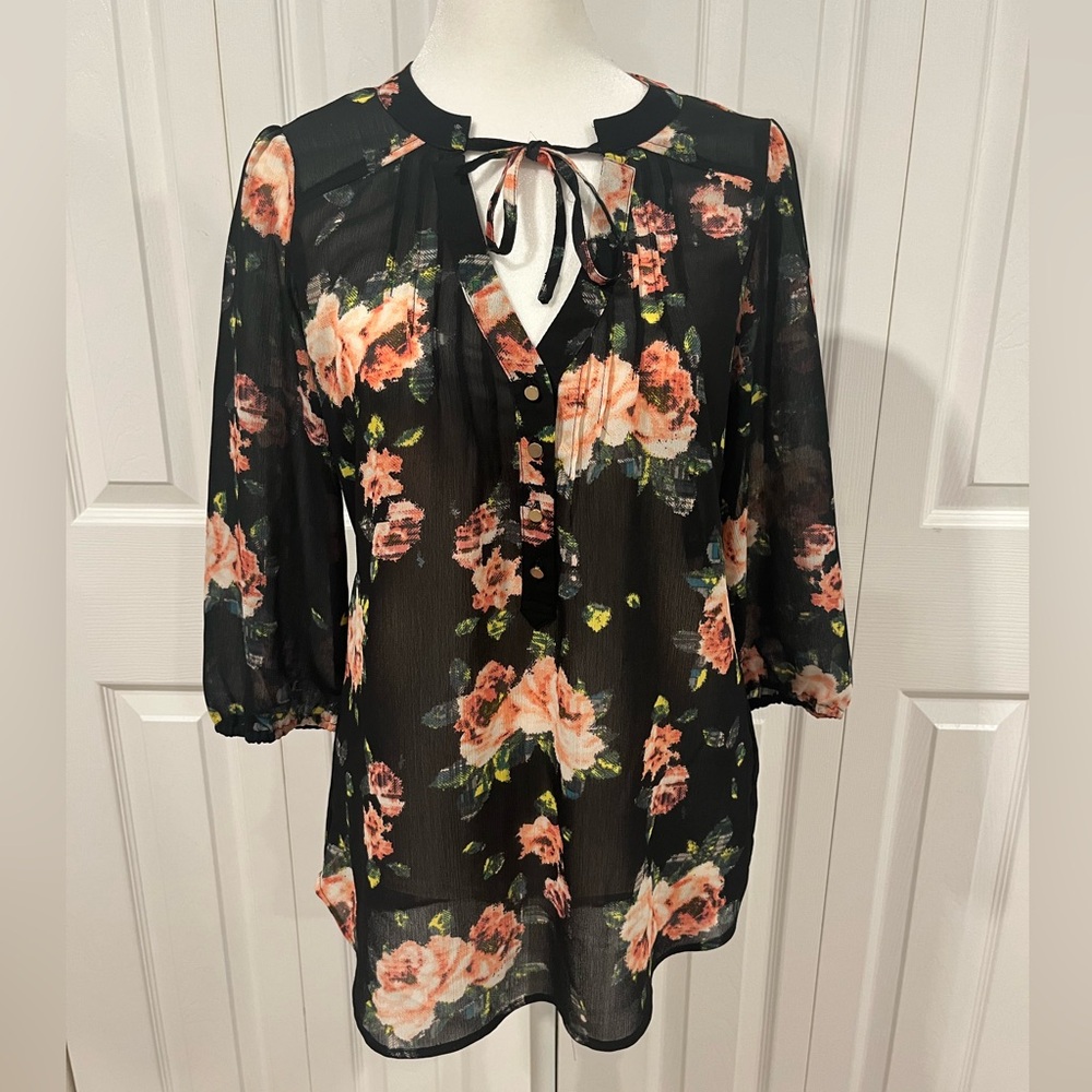 Black and floral Princess Vera Wang blouse